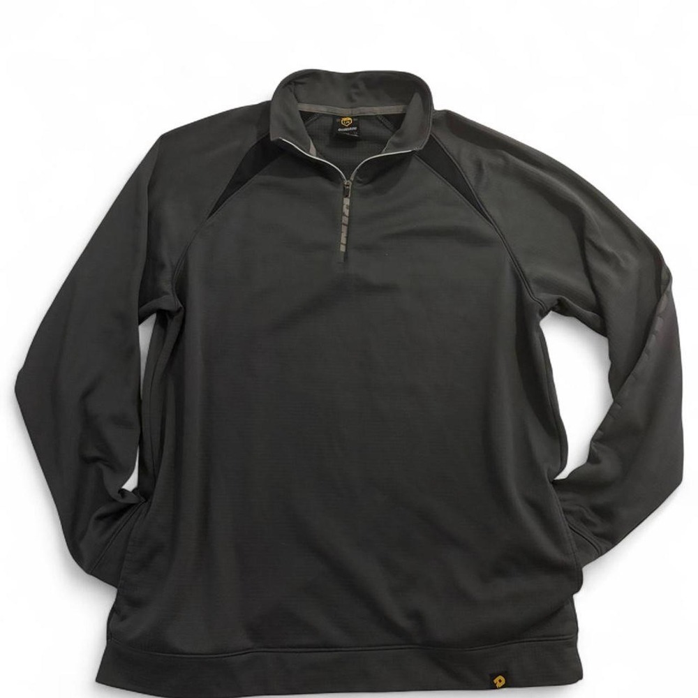 DeMarini Mens Quarter Zip Sweatshirt Black Grey Athletic Pullover Large GHR L